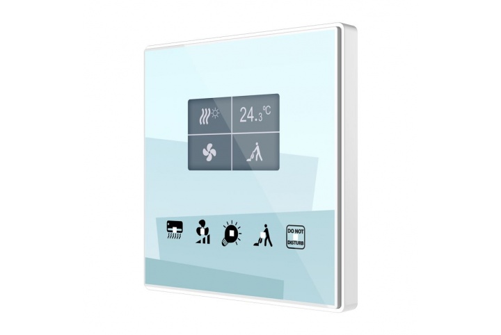 Zennio Square TMD-Display - Dalle capacitive de 5 boutons et afficheur avec thermostat ZVI-SQTMDD